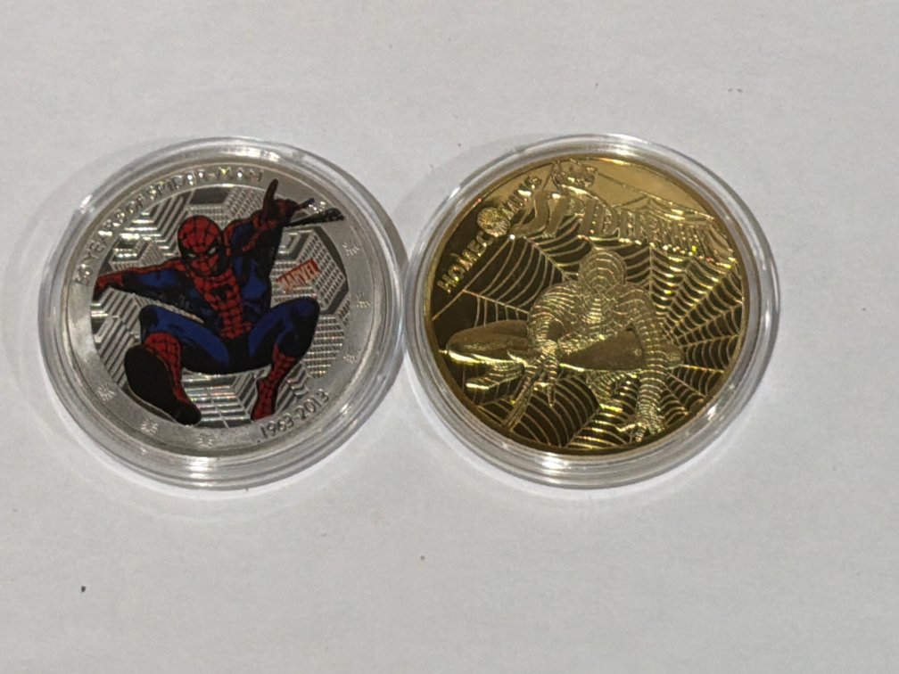 (2) SPIDER-MAN COMMEMORATIVE COINS