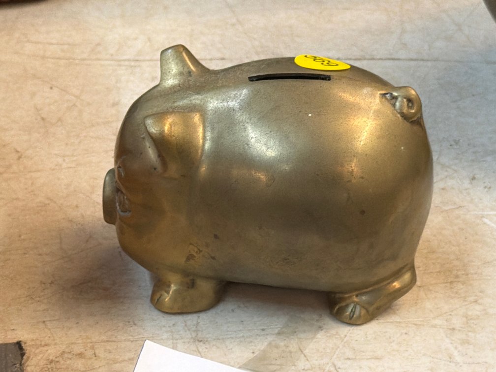 SMALL BRASS PIGGY BANK