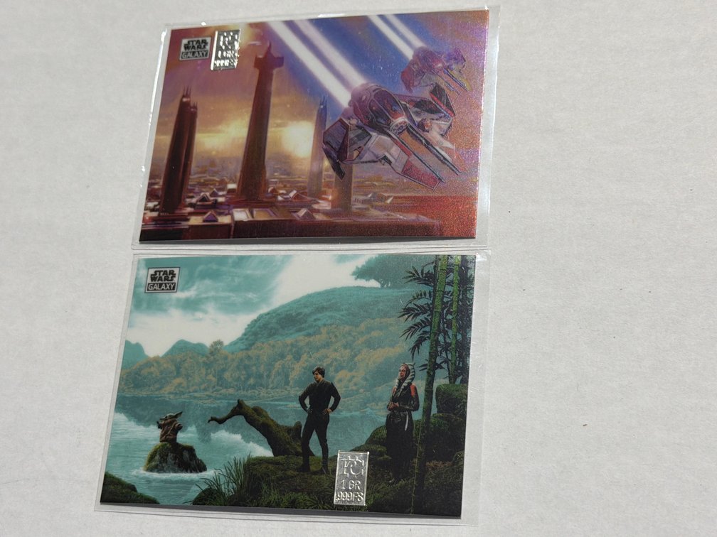 (2) TOPPS STAR WARS GALAXY CARDS W/ 1 GRAM SILVER BARS