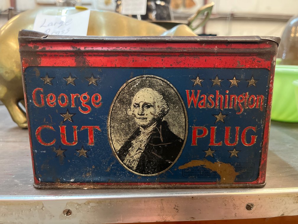 GEORGE WASHINGTON CUT PLUG TOBACCO TIN