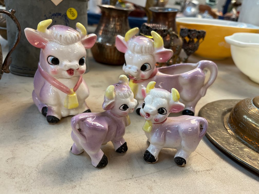 VINTAGE COW CREAM/SUGAR/S&P