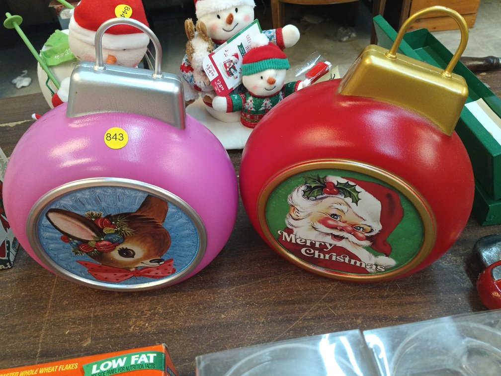 (2) BLOW MOLD ORNAMENTS