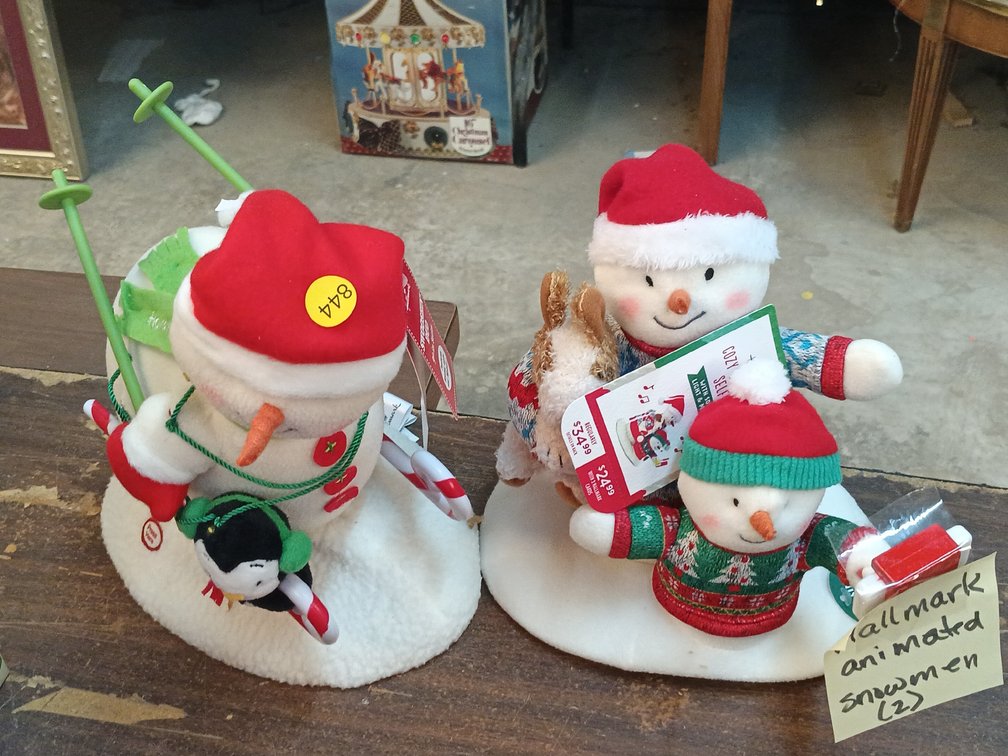 (2)HALLMARK ANIMATED SNOWMAN