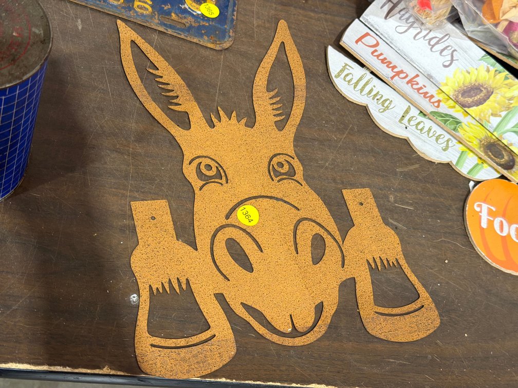 METAL DONKEY SIGN