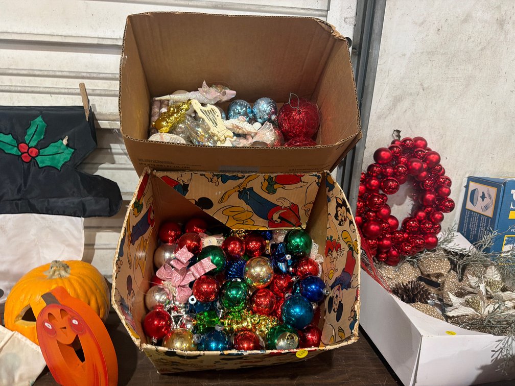 TWO BOXES OF CHRISTMAS ORNAMENTS