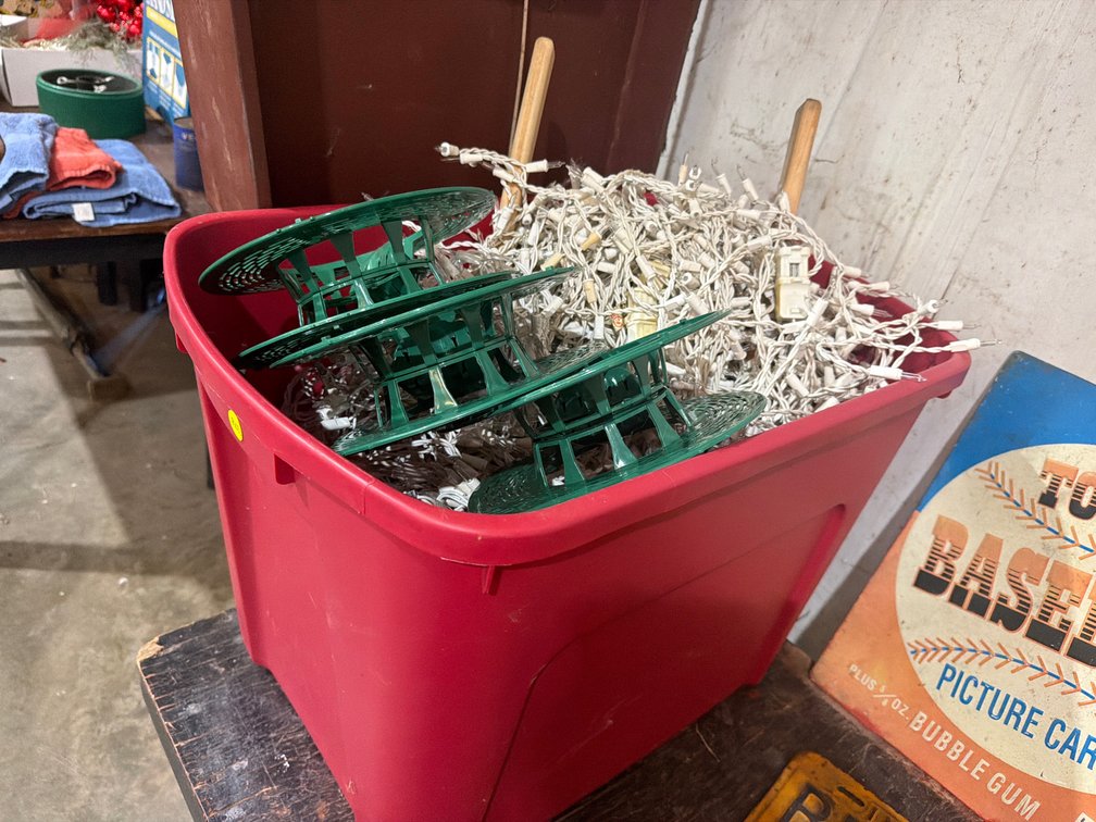 TOTE OF CHRISTMAS LIGHTS
