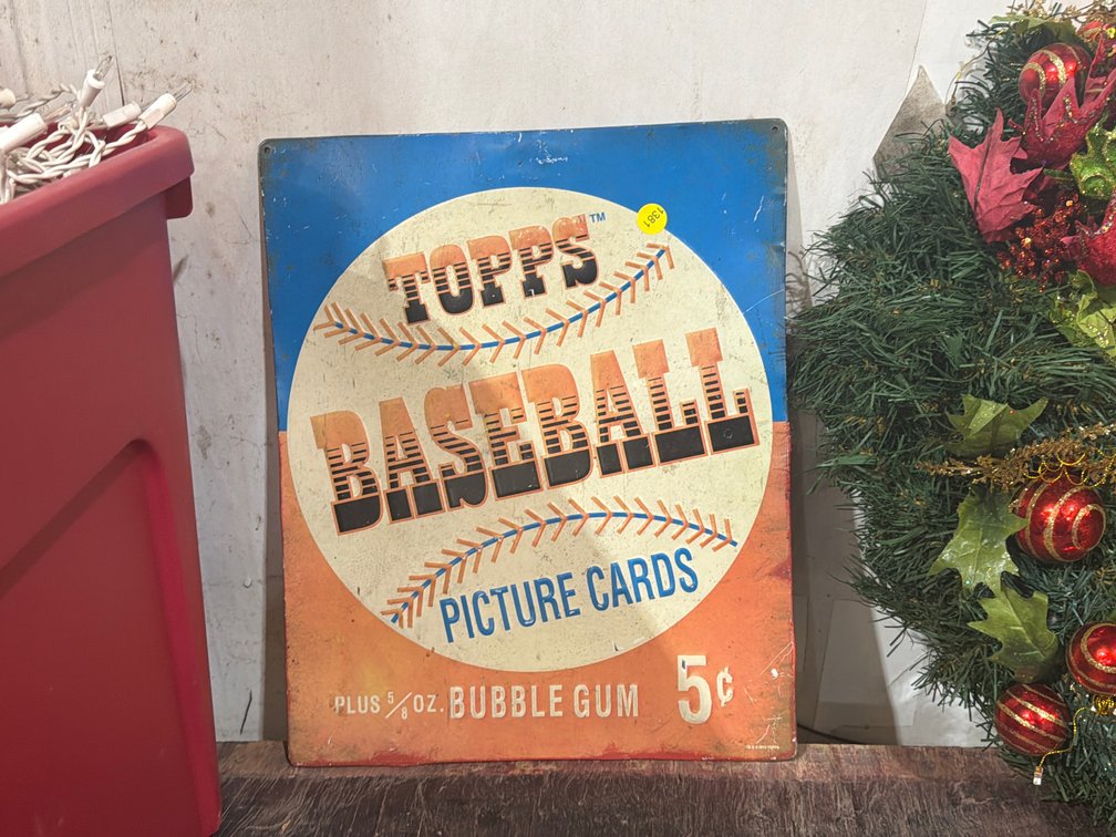 METAL TOPPS BASEBALL SIGN