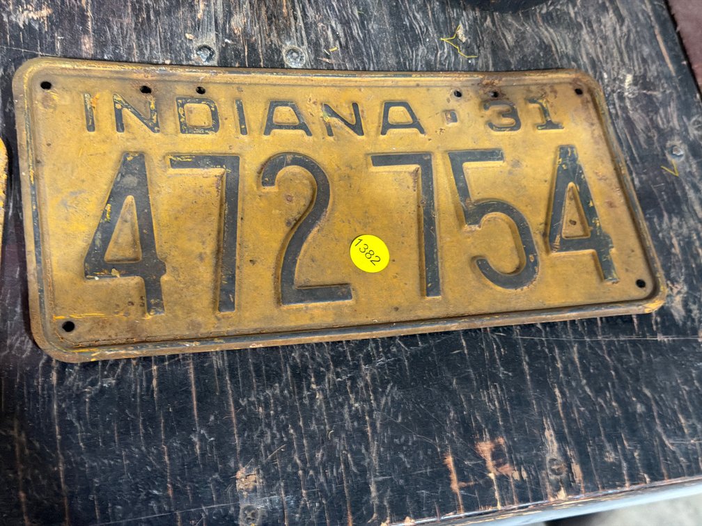 VINTAGE INDIANA LICENSE PLATE