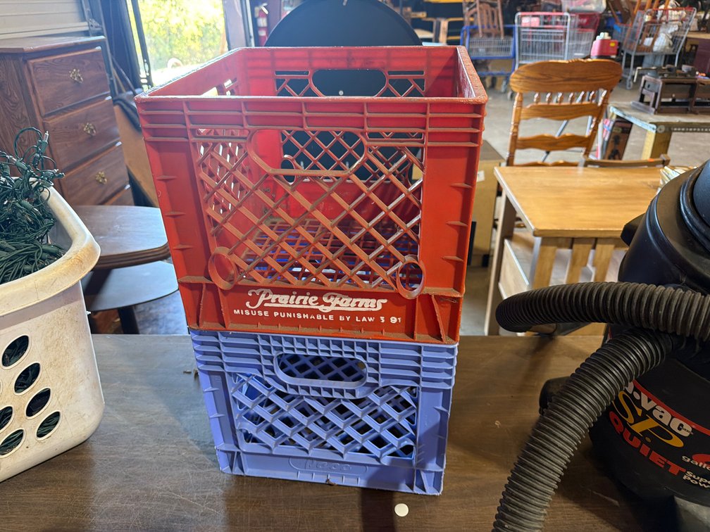 TWO MILK CRATES