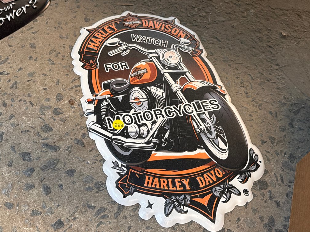 HARLEY DAVISON MOTORCYCLE SIGN 19”X11”