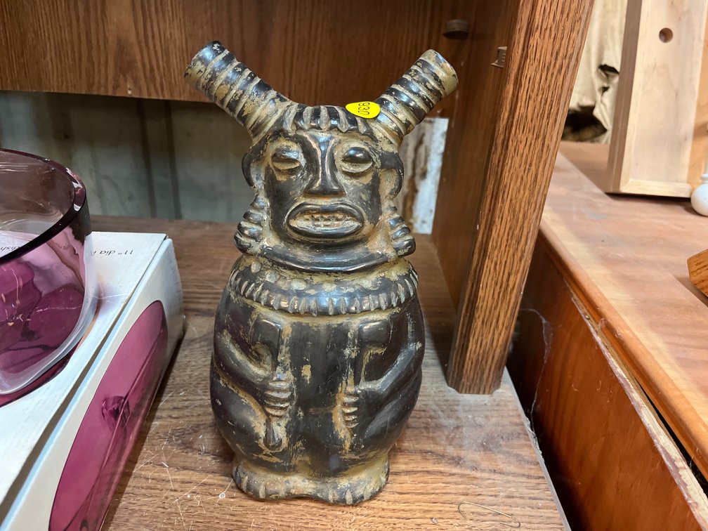 FOLK POTTERY FACE JUG