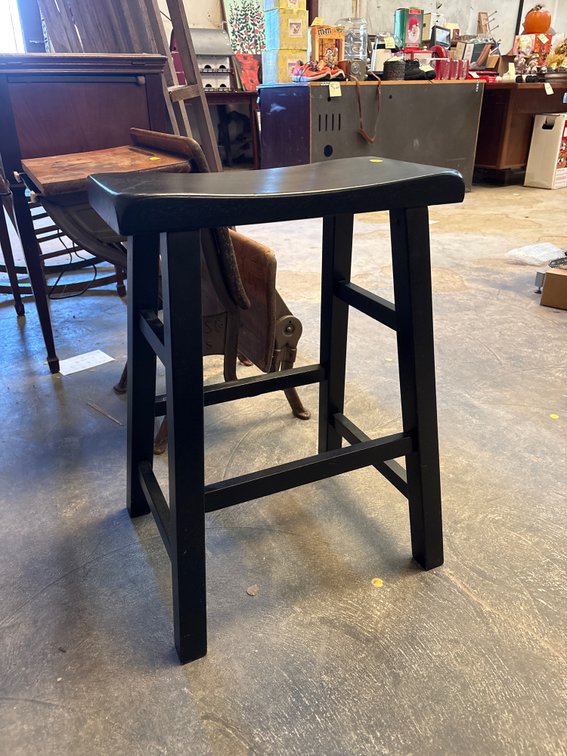 WOODEN BLACK STOOL