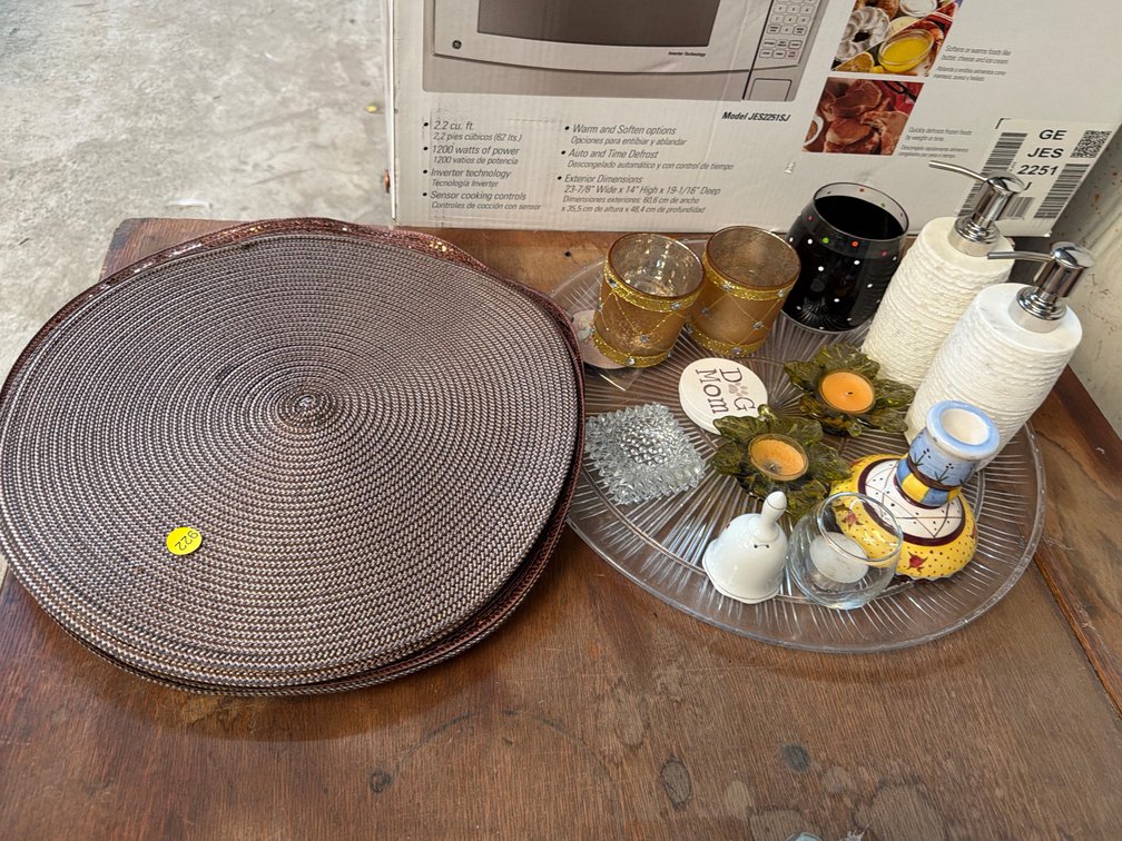 PLACEMATS, PLATTER, SOAP DISPENSERS, ETC.