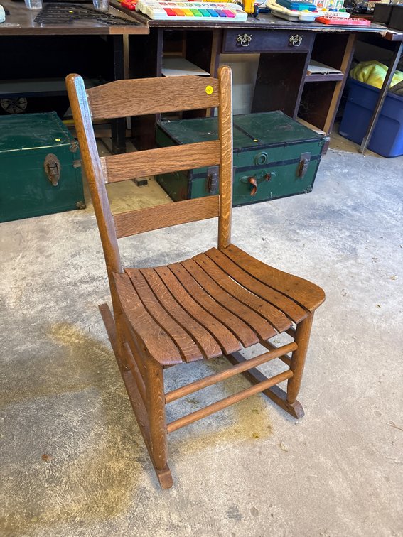 SMALL WOODEN ROCKING CHAIR