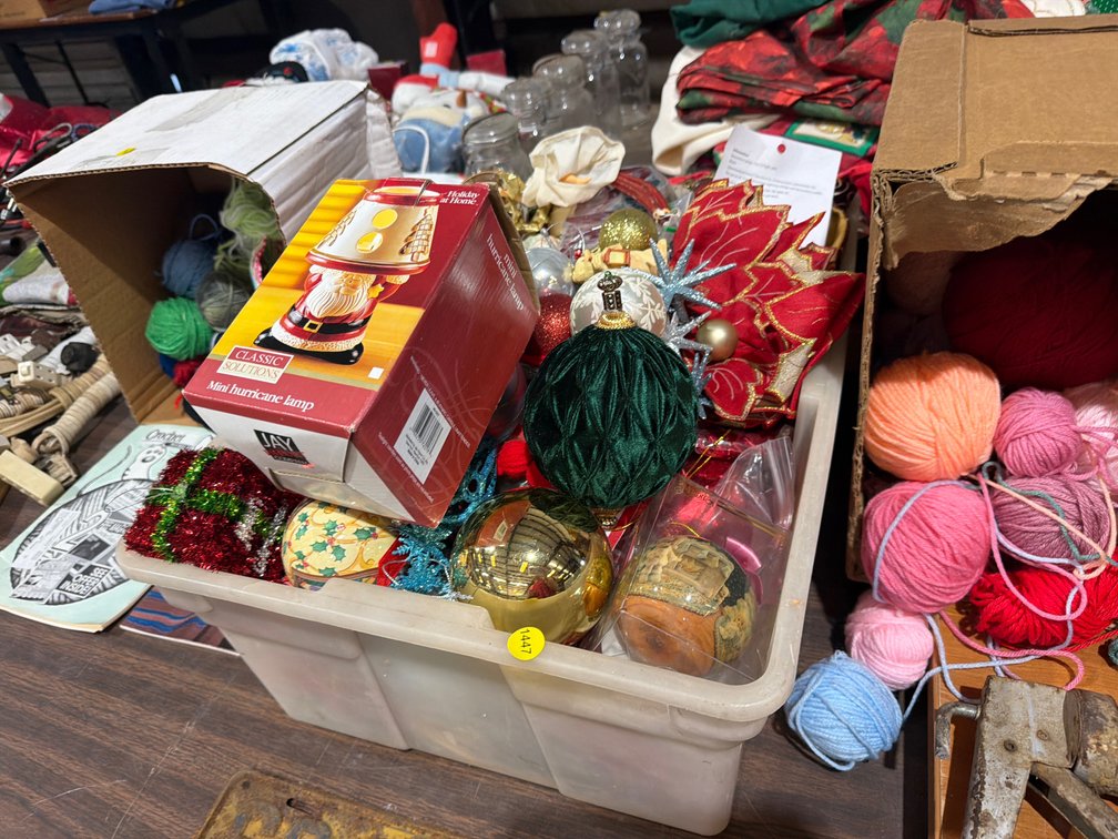 BOX OF CHRISTMAS ORNAMENTS