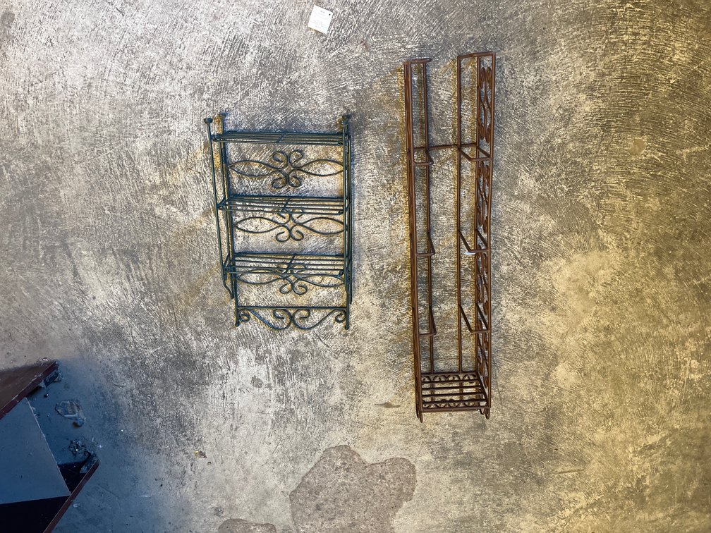 SMALL METAL SHELVES  (2)