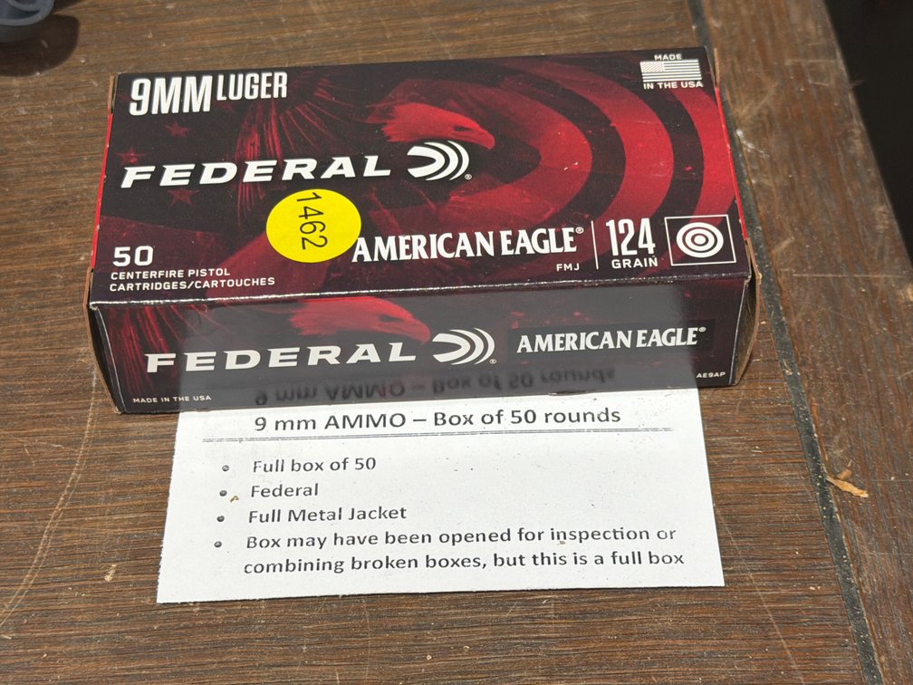 50 ROUNDS OF 9MM AMMO