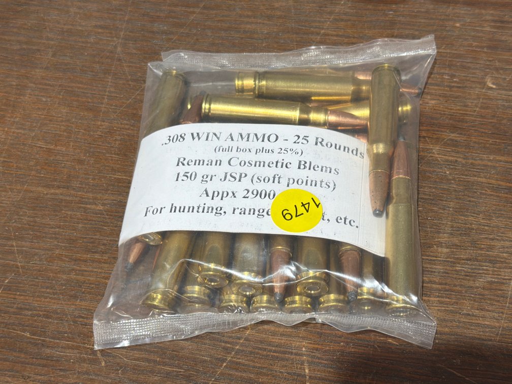 25 ROUNDS OF 308 WIN AMMO