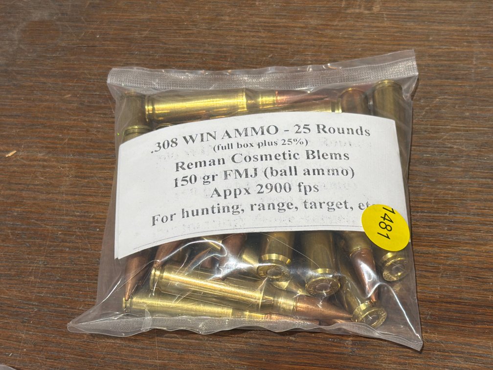 25 ROUNDS OF 308 WIN AMMO