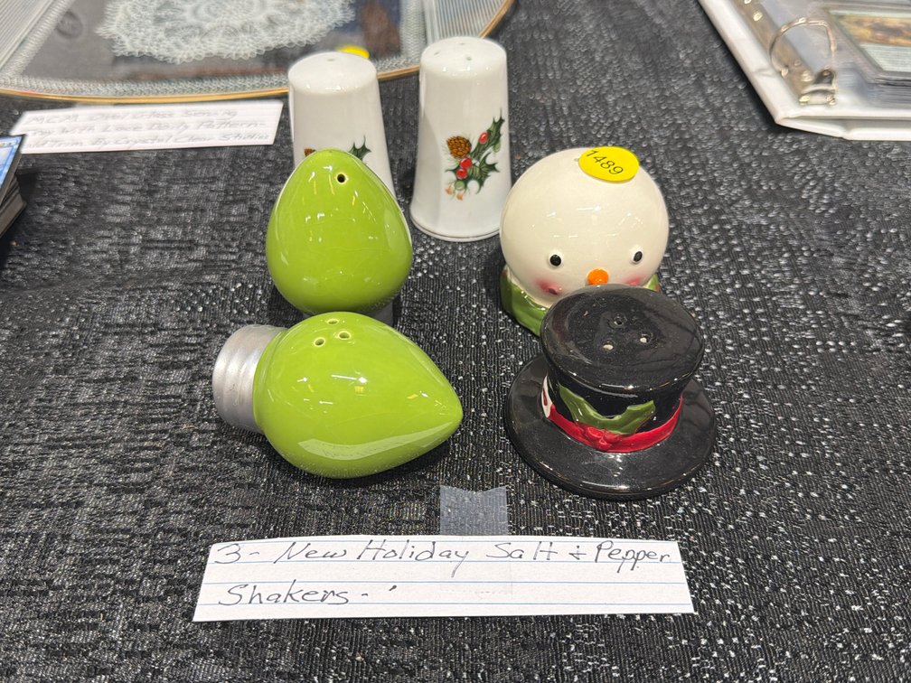 3 SETS OF HOLIDAY SALT & PEPPER SHAKERS