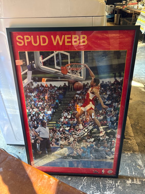 SPUD WEBB FRAMED POSTER (1986 DUNK CONTEST)