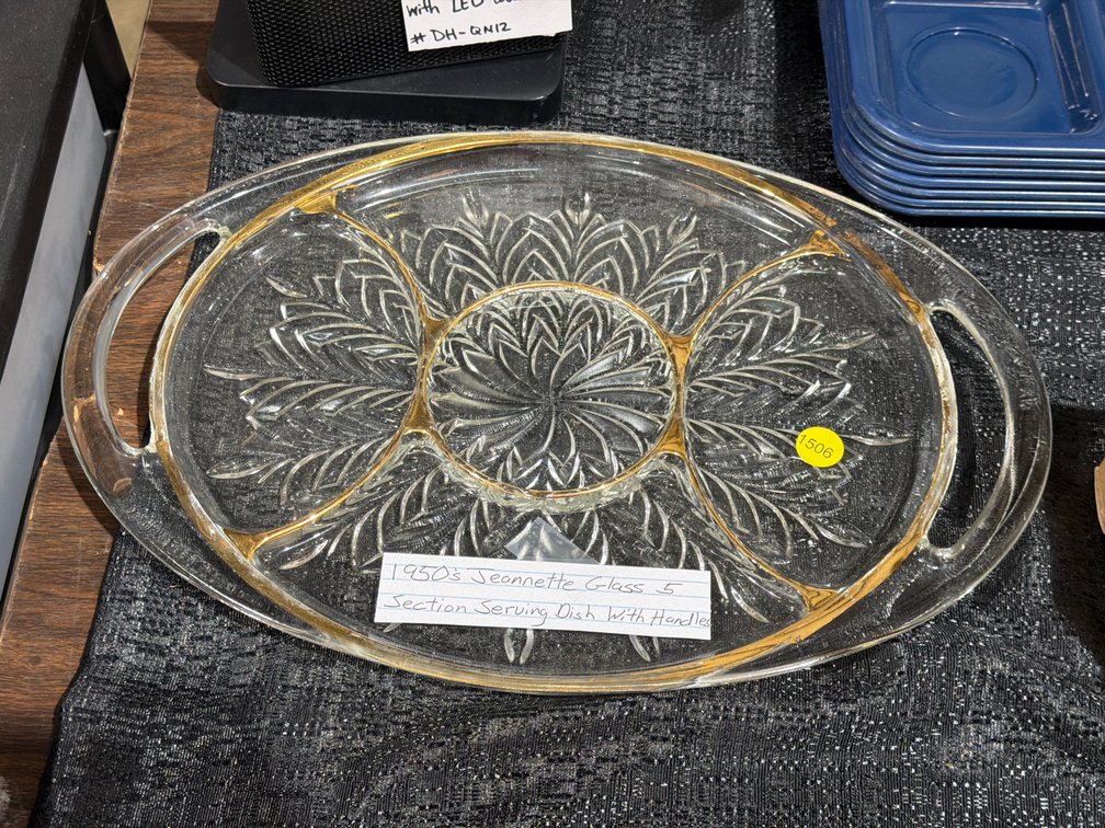 1950S JEANETTE GLASS 5 SECTION SERVING DISH