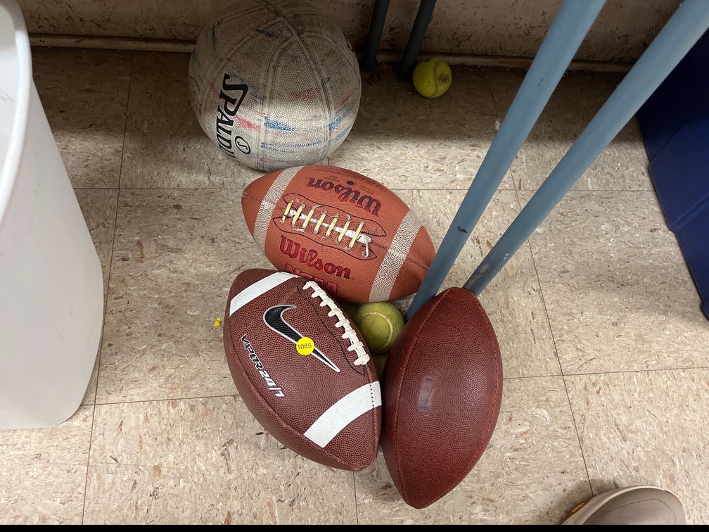 FOOTBALLS, BASKETBALL, TENNIS BALLS