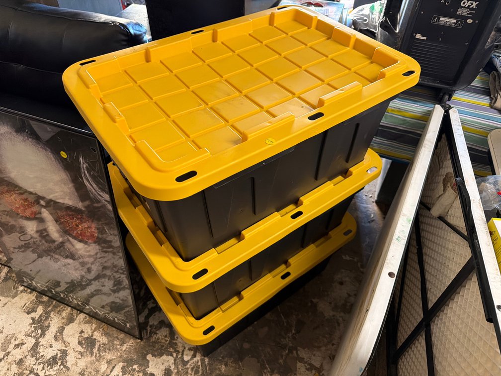 (3) LIDDED STORAGE TOTES