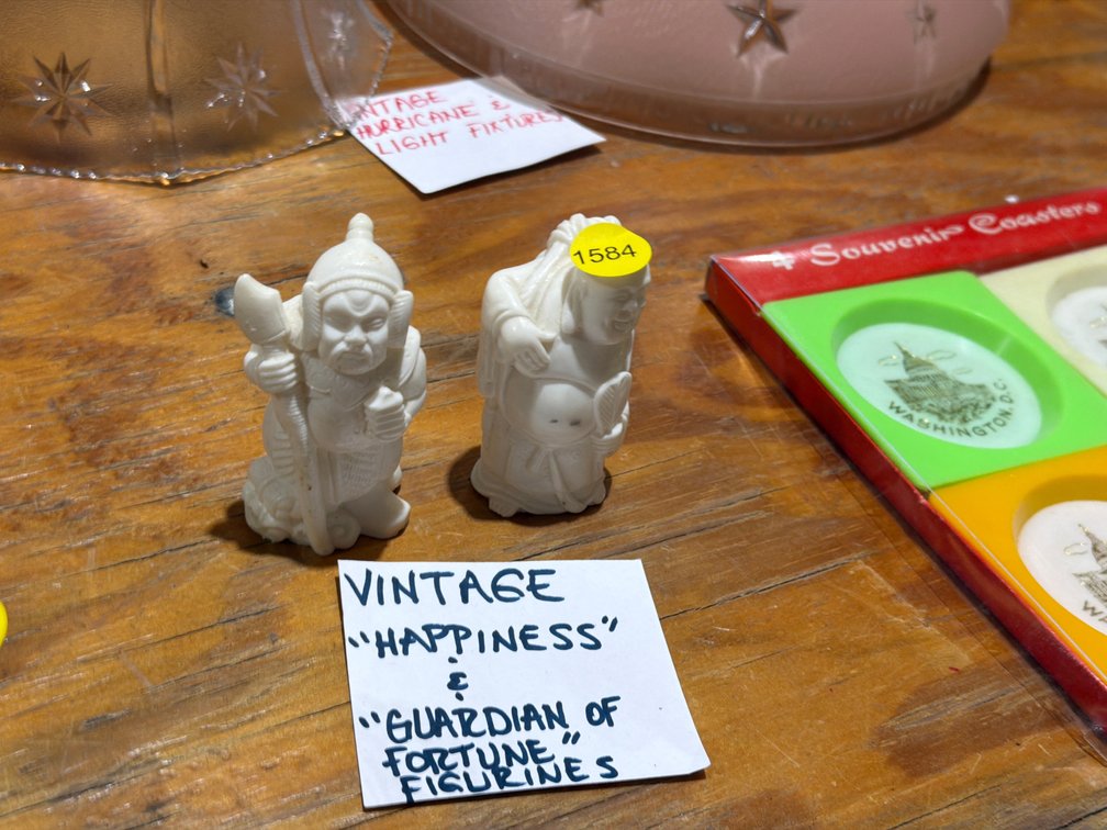 VINTAGE HAPPINESS AND GUARDIAN OF FORTUNE FIGURINES