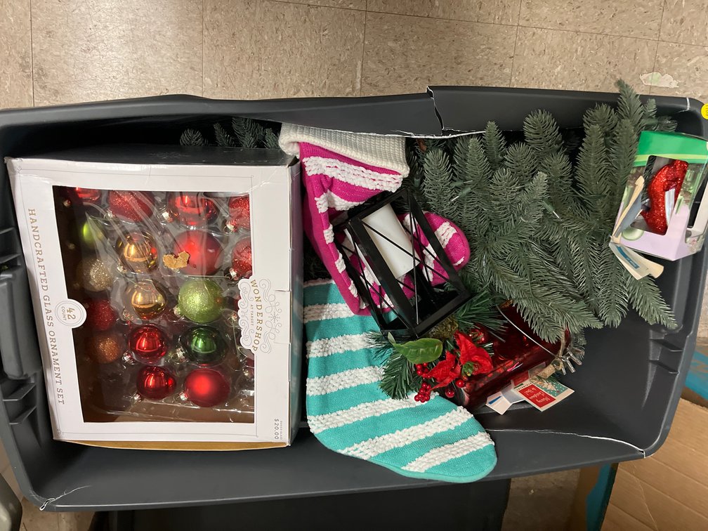 TOTE OF CHRISTMAS ITEMS