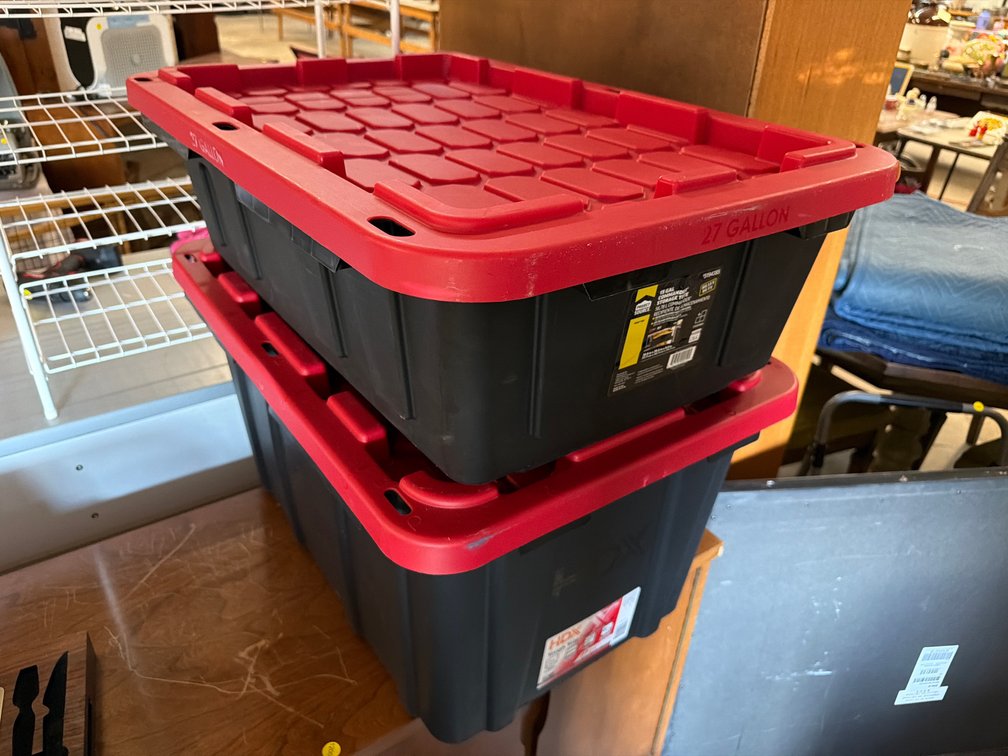(2) STORAGE TOTES W/ LIDS