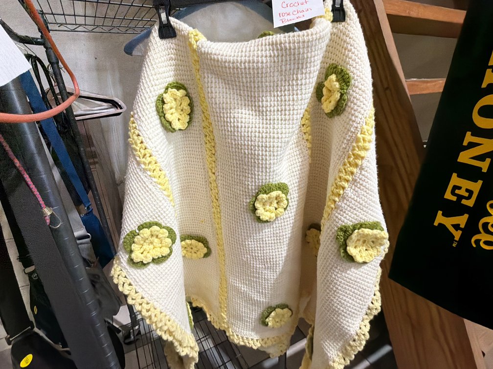 HANDMADE CROCHET ROSE CHAIN BLANKET