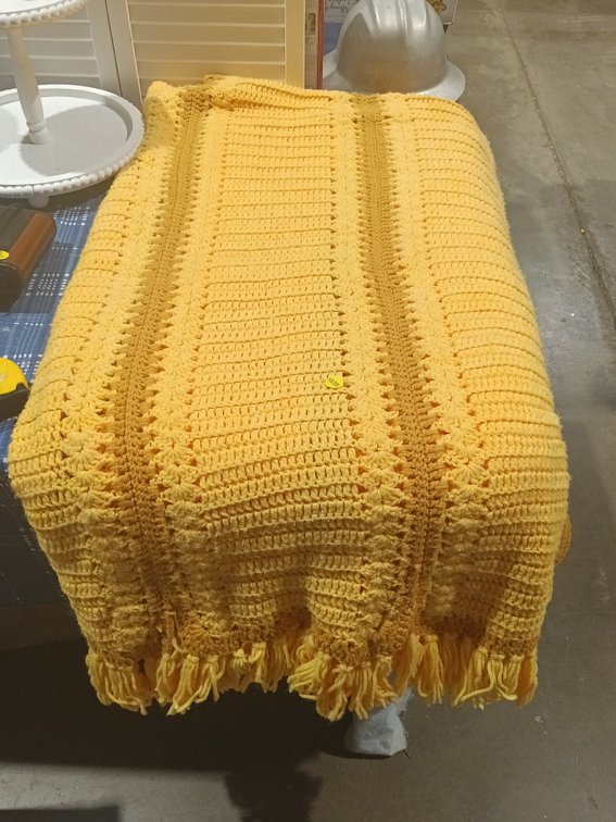 YELLOW CROCHET BLANKET