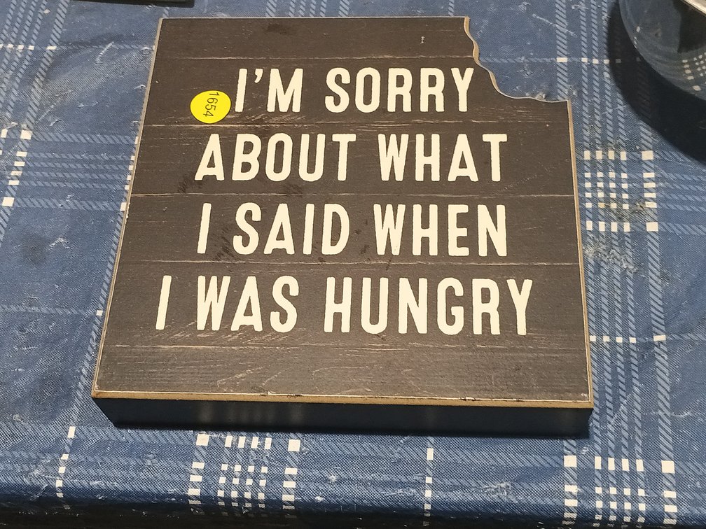 IM SORRY ABOUT WHAT I SAID WOOD SIGN
