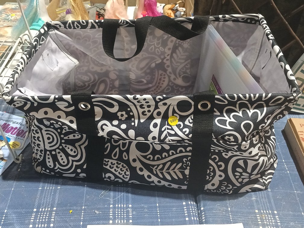 TOTE, EXPANDING FILE, AND ADHESIVE HOOKS