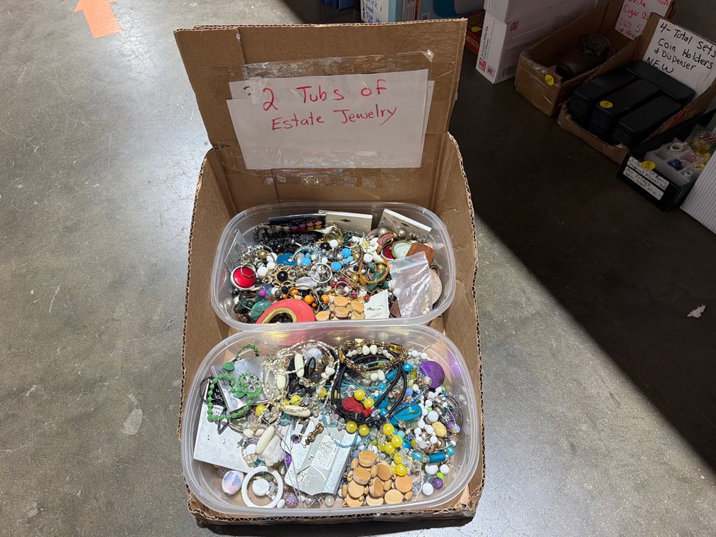 2 TUBS OF ESTATE JEWELRY