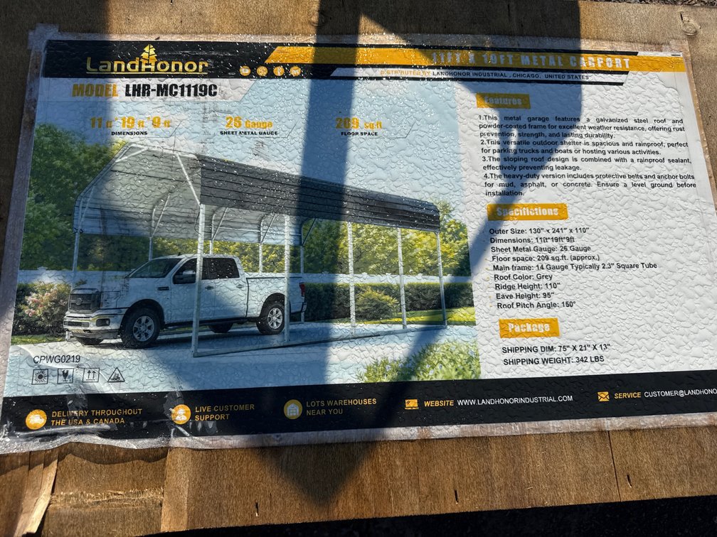 11’x19’ METAL CARPORT
