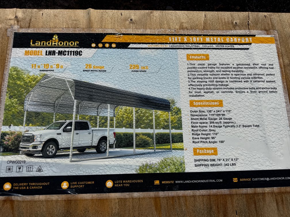 11’x19’ METAL CARPORT