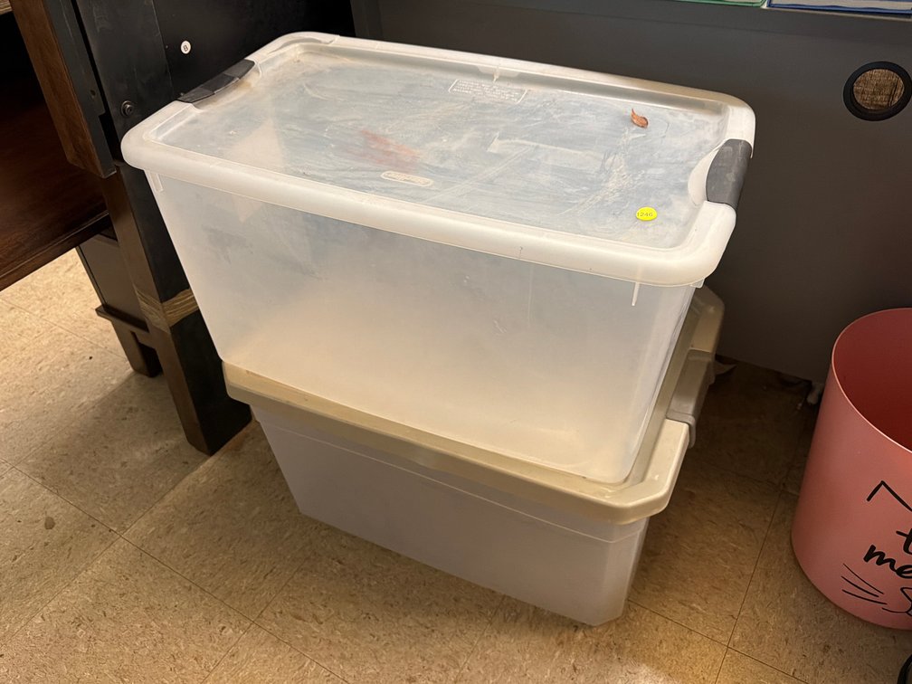 (2) LIDDED STORAGE TOTES