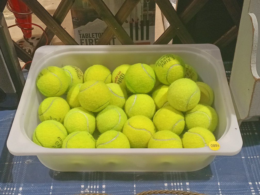 CONTAINER OF TENNIS BALLS
