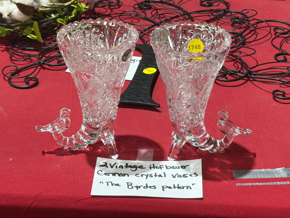TWP VINTAGE HOFBAUER CRYSTAL VASES