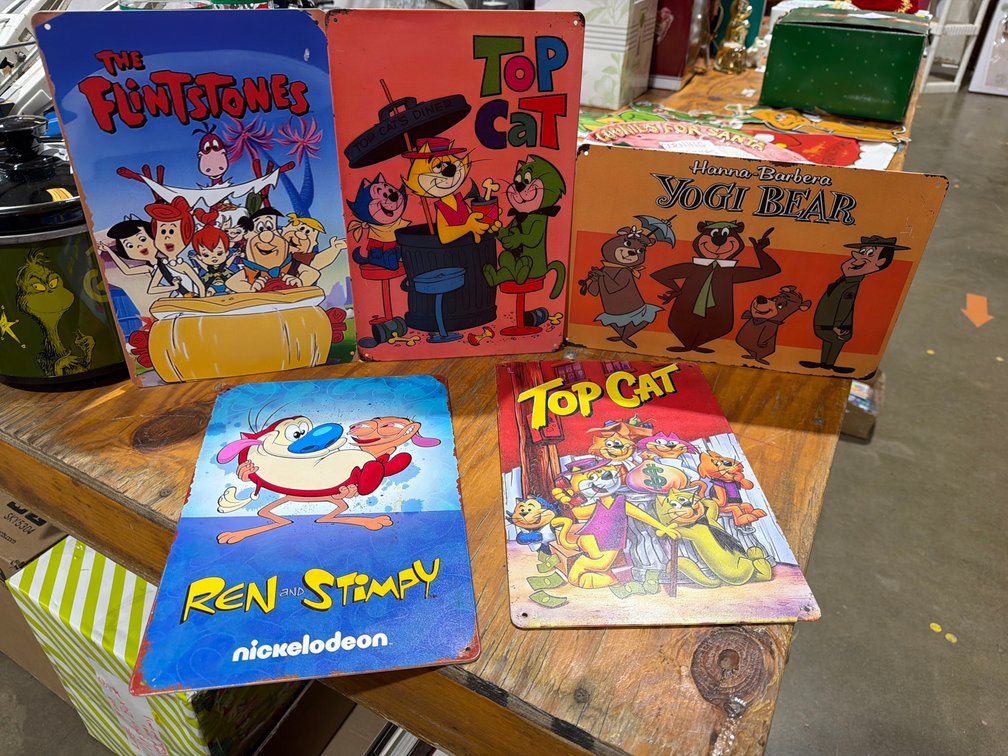 5 METAL CARTOONS SIGNS