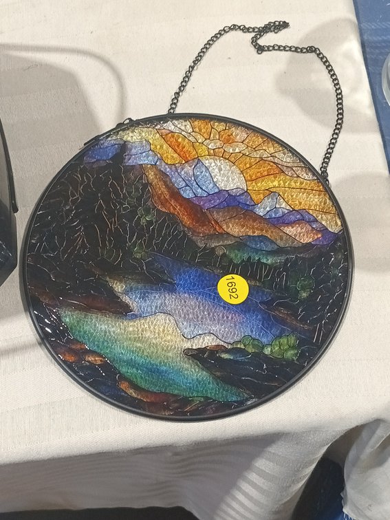 HANGING STAINED GLASS ART PIECE