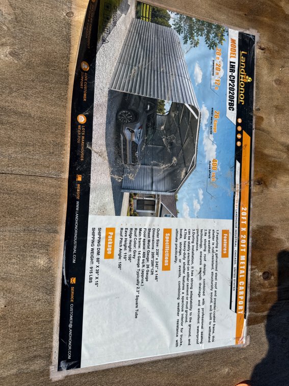 20’x20’ METAL CARPORT