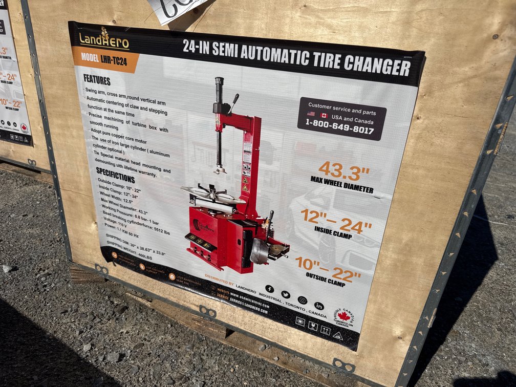 24” SEMI AUTOMATIC TIRE CHANGER