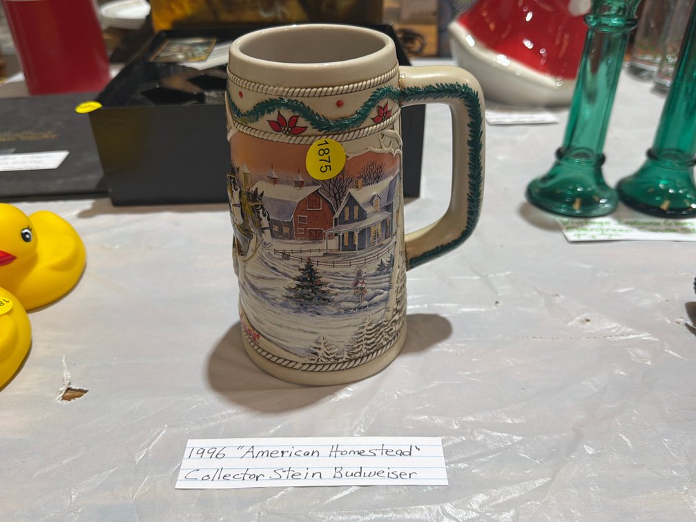 1996 “AMERICAN HOMESTEAD” BUDWEISER COLLECTOR STEIN