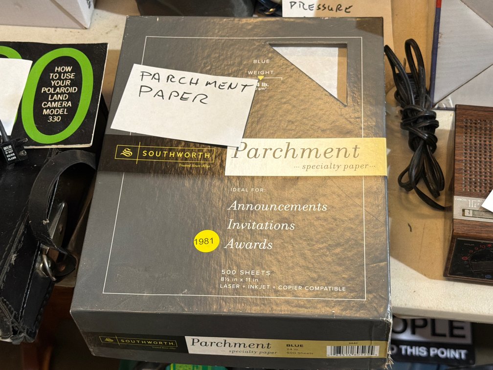 BOX OF PARCHMENT PAPER