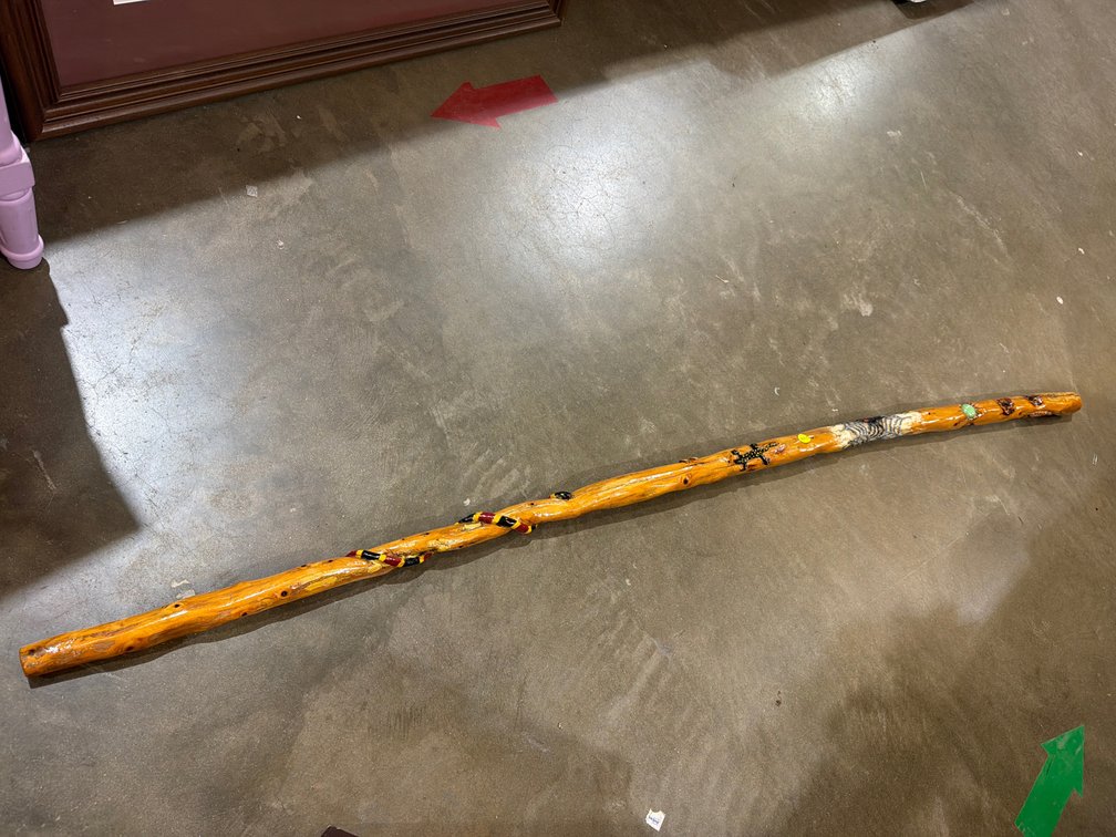 CARVED WOOD WALKING STICK