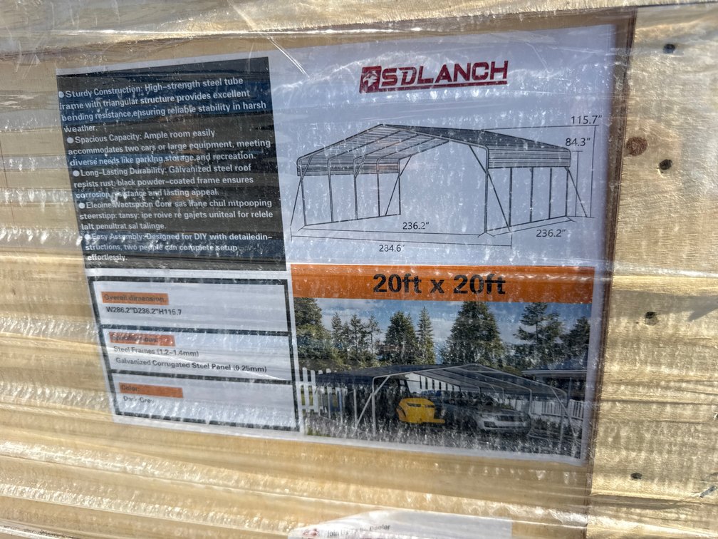 20’x20’ METAL CARPORT