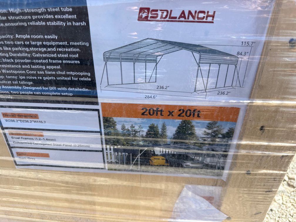20’x20’ METAL CARPORT
